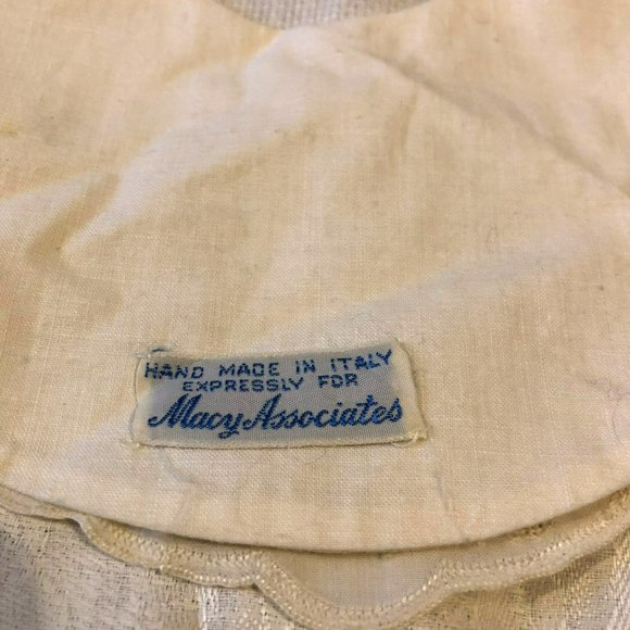 Vtg Baby Bib Cotton Lace Hand Made in Italy for Macy Assoc, Embroidered - Picture 4 of 7